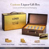 Boîte cadeau rigide en carton magnétique écologique recyclable de luxe haut de gamme personnalisée avec dorure à chaud, poignée, pour vodka, soda