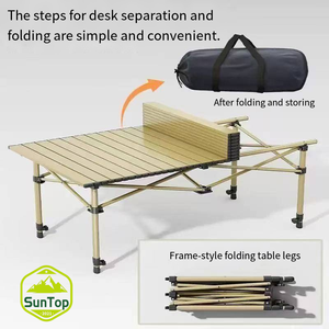 Mesas de Camping plegables de Metal portátiles, sillas cómodas, fácil instalación, rollo de huevo, muebles de puesto al aire libre, equipo de viaje para - Product Image 4