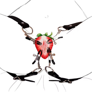 Clips de lèvres du sein Stimulation pince à mamelon en métal jambe ouverte <span class=keywords><strong>ceinture</strong></span> en cuir pince de clitoris de lèvres de <span class=keywords><strong>cuisse</strong></span> ouverte Sm Sex Toys pour femme - Product Image 2