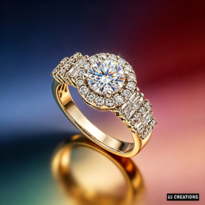 Bague de mariage et de fête personnalisée avec logo, en argent, diamant de laboratoire rond de 1,0 ct, sertie à griffes, certifiée IGI, taille brillant - Product Image 2