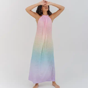 เดรสแม็กซี่แขนกุดสำหรับผู้หญิงเดรสลำลองแบบสง่างามผลิตตามสั่ง - Product Image 4