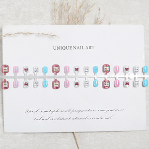 Lindas Uñas Postizas Infantiles con Diseño de Oso de la Suerte, Juego de Uñas Postizas Hechas a Mano, Pre-fabricadas, de Plástico ABS <span class=keywords><strong>3D</strong></span>, 30 Piezas - Product Image 3