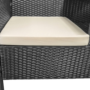 Banc <span class=keywords><strong>de</strong></span> jardin en poly rotin <span class=keywords><strong>2</strong></span> places avec table au milieu, coussin résistant aux intempéries, banc <span class=keywords><strong>de</strong></span> cinéma pour <span class=keywords><strong>balcon</strong></span> <span class=keywords><strong>de</strong></span> jardin, noir - Product Image 4