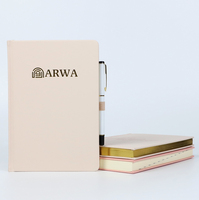 Couverture de prière personnalisée en cuir PU doublée de tissu rose beige avec estampage à chaud, carnet de notes à couverture rigide personnalisé
