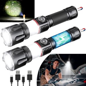 Lampe torche USB super lumineuse 1000 lumens, étanche, 4 modes d'éclairage, pour camping, éclairage COB, urgence, rechargeable, travail - Product Image 1