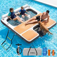 Plateforme flottante gonflable FBsport pour piscine, quai flottant gonflable en PVC, station flottante gonflable