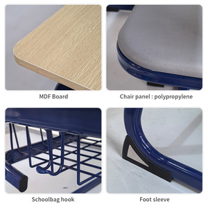 Meubles de bibliothèque pour enfants, postes de travail en forme de C, double place, en acier/<span class=keywords><strong>MDF</strong></span>, durables et confortables, pour les garderies et les écoles modernes. - Product Image 3