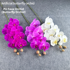 Orquídeas mariposa artificiales de PU al por mayor con alambre de hierro flexible, orquídeas mariposa artificiales, floreros, macetas - Product Image 2