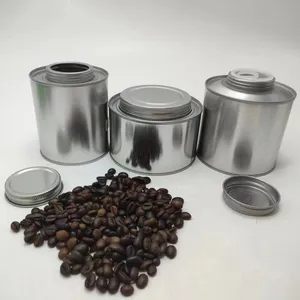 사용자 정의 고급 금속 빈 포장 밀폐 차 커피 지상 저장 둥근 상자 작은 통조림 커피 콩 주석 캔