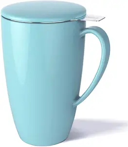 Керамические чайные кружки для вечеринки с цветным логотипом на заказ, одноразовая каменная дорожная чашка в американском стиле с крышкой