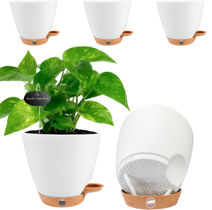 Macetas Modernas de 10/9/8 Pulgadas con Autorriego, Macetas Colgantes de Plástico para Hogar y Jardín, Uso Interior/Exterior - Product Image 1