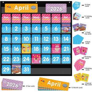 Calendario de Bolsillo Rectangular Minimalista, 25x24 Pulgadas, 44 Bolsillos, Material de PVC, Gestión del Tiempo, Tablero para el Aula, Regreso a Clases - Product Image 5