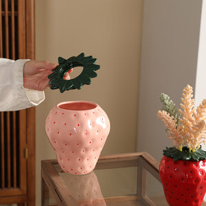 Strawberry Ceramic Vase Water Vase Modern Creative Home Living Room <strong>Dining</strong> <strong>Table</strong> Dried Flower Arrangement Decoration <strong>Ornament</strong> - Product Image 2