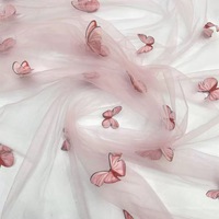 Tulle brodé en maille 3D écologique et coloré, dentelle pour robe de mariée, enfant