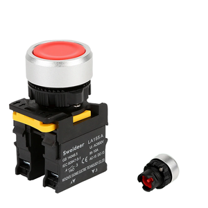 Bouton-poussoir d'arrêt d'urgence électronique LA38-11 à verrouillage automatique, point argenté, 1NO1NC, 24V, IP65, LED, 22mm, en plastique et laiton - Product Image 4
