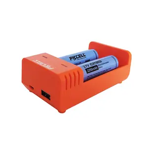 PKCELL Batteria PK-8221-Charger con 18650 batteria al litio ricaricabile