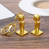 Pendentif trophée des finales NBA Lakers Warriors Bucks, porte-clés de basket-ball en métal tendance, modèle en alliage