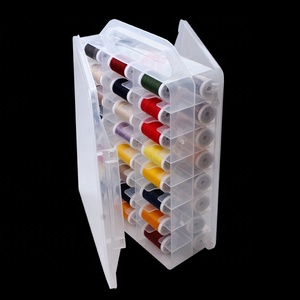 Boîtes de <span class=keywords><strong>rangement</strong></span> rectangulaires en plastique double face pour <span class=keywords><strong>couture</strong></span>, 2x46 compartiments, transparentes, pour aiguilles et petits travaux manuels - Product Image 5