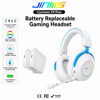 Casque de jeu multiplateforme JINMS V9 Plus à quatre modes, batterie remplaçable, son surround virtuel 7.1, casque supra-auriculaire OEM/ODM