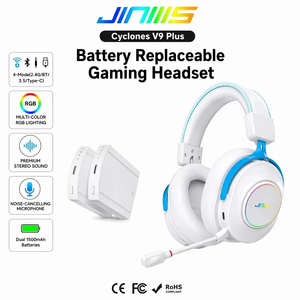 <span class=keywords><strong>Casque</strong></span> de jeu multiplateforme JINMS V9 Plus à quatre modes, batterie remplaçable, son surround <span class=keywords><strong>virtuel</strong></span> 7.1, <span class=keywords><strong>casque</strong></span> supra-auriculaire OEM/ODM - Product Image 1