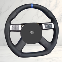 Volant en cuir pleine fleur YZ Custom à fond plat avec palettes de changement de vitesse pour Chrysler 300 300C 2005+ 5.7L HEMI DODGE Challenger Charger