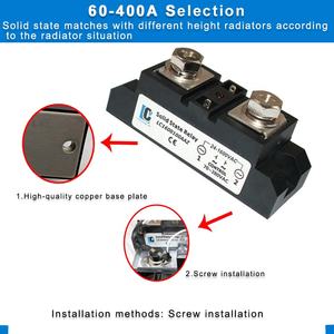 Промышленное твердотельное реле <span class=keywords><strong>SSR</strong></span> AA 60A 80A <span class=keywords><strong>100A</strong></span> 120A 150A 200A 250A 300A 350A 400A переменного тока высокой мощности <span class=keywords><strong>SSR</strong></span> сверхмощное твердотельное реле - Product Image 3