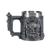Nouvelle Chope à Bière Pirate avec Manche Hache de Combat Viking et Crâne, Tasse Viking Nordique, Chope à Bière Mythologie Nordique