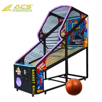 Simulateur d'arcade de basketball ACS, machine à grue, avec interface en anglais, en métal et plastique, à monnayeur, compatible Wi-Fi, pour usage intérieur, garantie 1 an