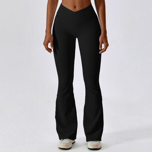 Women's for Yoga <strong>Pants</strong> High Waist Cross-over Design Slight Flare Leg-Lengthening <strong>Tummy</strong> <strong>Control</strong> <strong>Butt</strong>-<strong>Lifting</strong> Fitness Sports - Product Image 4