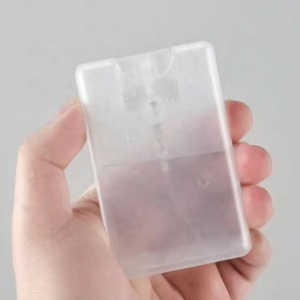 Wholesale <b>Pocket</b> Perfume Bottle 20ml Empty Transparent White Black Square Shape Credit Card Sanitizer Hand Spray Bottles - Product Image 1