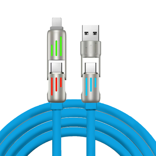 4 in 1 Type-C 240W Fast Charging USB Data Cable for Computer Mobile Phone & Earphone OEM Custom Logo