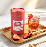 Bâtonnets de miel Shilajit à marque privée, 30 unités, pour l'équilibre et l'énergie des femmes, saveur fraise, complément alimentaire