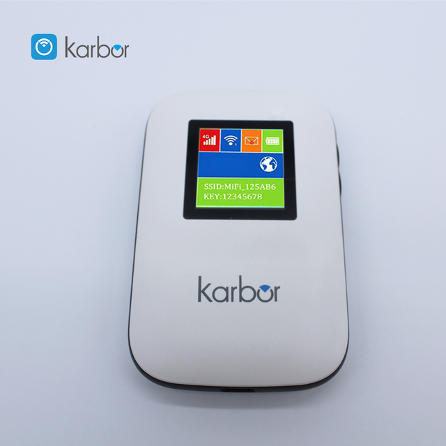 Karbor Portable 4G LTE Wireless Pocket Router Mobile Hotspot with SIM Card Slot Built-in Data SIM Card for Outdoor Use