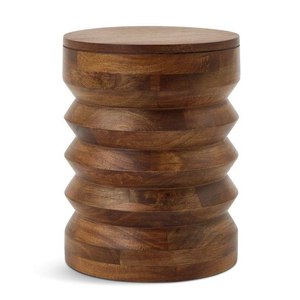 Table d'appoint en bois massif artisanal durable, meuble de salon, table d'appoint en bois naturel pour le coin du canapé, rangement - Product Image 2