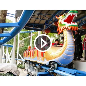 Factory 16 Set Dragon Theme Amusement Park Equipment Small Roller Coaster Slide Train Ride Dragon Mini Roller Coaster For Sale