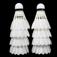 Volant de badminton LS100 Classe A, le plus durable, en plumes de canard, blanc, 2 couches, stable, pour entraînement et tournoi