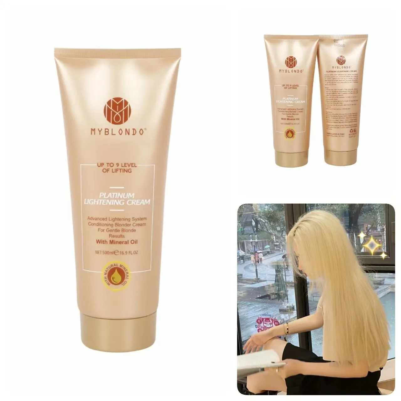 Oem Private Label Hair Bleach Cream Hair Bleach, up to 9 Level of Lifting Bleaching Cream