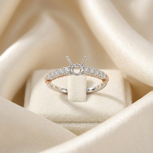 Hot Sale High Quality Classic Design Fine Jewelry 18K Solid Gold Real Natural Diamond Semi Mounting <b>Ring</b> Without the Main <b>Stone</b> - Product Image 4