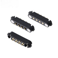 موصل شحن مغناطيسي JBL 2 3 7 Pin DIN SMT Pogo Pin عالي التيار 2 أمبير مطلي بالذهب مع غلاف نحاسي مقاوم للماء قابل للتخصيص للوحة الدوائر المطبوعة