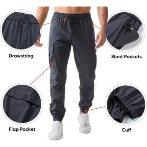 Pantalon de jogging cargo pour homme FOXA, taille élastique, cordon de serrage, coupe ajustée, plusieurs poches, respirant - Product Image 4
