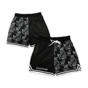 Pantalones cortos casuales personalizados logotipo bordado poliéster malla elástica deportes pantalones cortos para hombre - Product Image 3