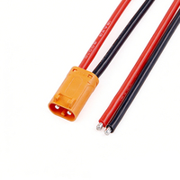 موصل بطارية ليثيوم ثنائي السن (ذكر/أنثى) عالي التيار LCB30-M/F، كابل محول 18AWG PVC، سلك طاقة للبطارية