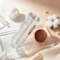 Flacon d'huile essentielle en PET de 50 ml, capsule, résistant aux rayures, base argentée or rose, flacon cosmétique