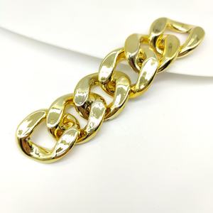 高品質 UV電気メッキ カラーアクリルチェーン 35*40MM バッグチェーンリンク プラスチック製スリッパ ウエストチェーン アクセサリー - Product Image 5