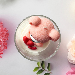 Ours mignon bougie baptême souvenir marguerite parfum floral tasse personnalisée figure fleur parfumée cire de soja bébé douche ours en peluche bougies - Product Image 2