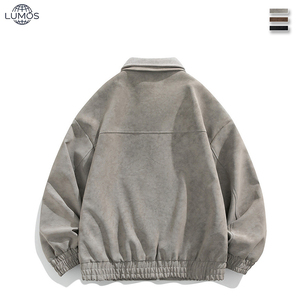 Chaqueta de Otoño <span class=keywords><strong>para</strong></span> <span class=keywords><strong>Hombre</strong></span>, Nueva, Estilo Tie-Dye, Cuero PU, Retro, con Solapa, Estilo Punk, Cierre de Cremallera, Moderna, Elegante, Holgada, Versátil, <span class=keywords><strong>para</strong></span> Parejas - Product Image 4