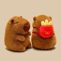Porte-clés en peluche Capybara brodé mignon, super doux, rembourrage en coton PP, pendentif pour sac à dos jeunesse, stabilité émotionnelle
