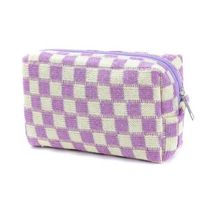 Pochette Cosmétique Tricotée Vintage Portable Trousse de Maquillage Tendance pour Voyage en Extérieur avec Fermeture Éclair - Product Image 2