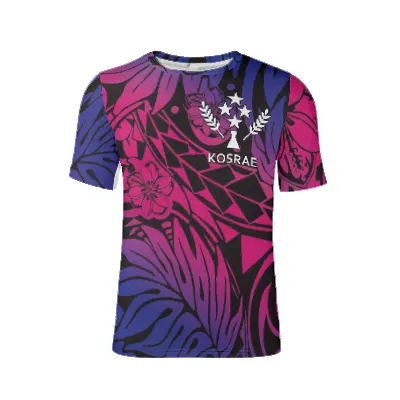 Custom Designer Kosrae Vlag Volledige Print T-shirt Samoan Polynesische Tribal Pacific Island Plus Size 6XL Mannen T-shirt Korte Mouw