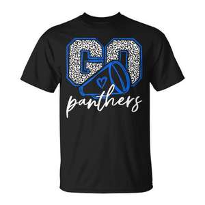 Camiseta Go Panthers Cheer, diseño de espíritu escolar, regreso a clases, color negro - Product Image 1